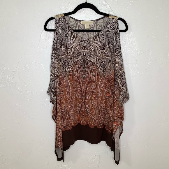 Michael Michael Kors cold shoulders oversized batwings style blouse Size M EUC - Picture 15 of 16